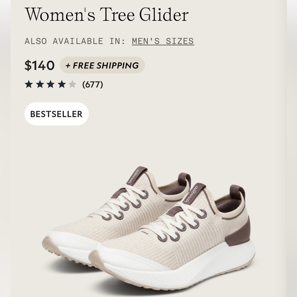 Allbirds Woman’s Tree Gliders in Natural White/Beige